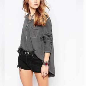 Free People We The Free Henley Long Sleeve Pocket Top Size XS